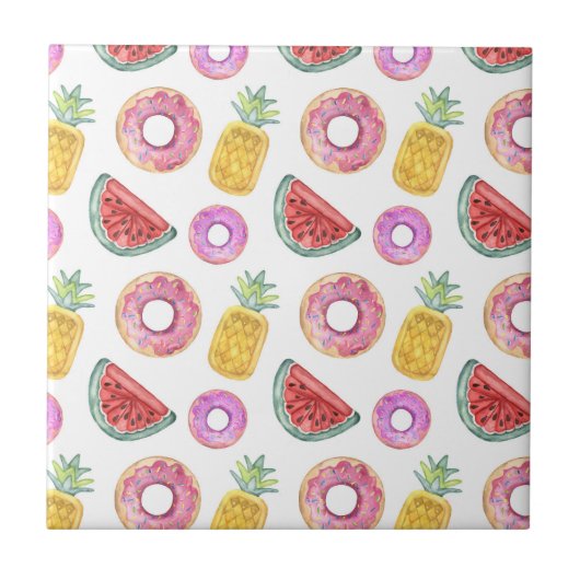 PastellAquarell-Pool-Floss-Muster Fliese (Vorderseite)