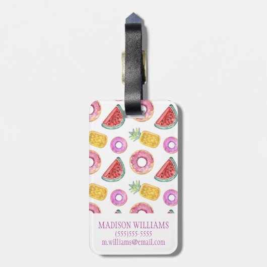 PastellAquarell-Pool-Floss-Muster Gepäckanhänger (Rückseite vertikal)