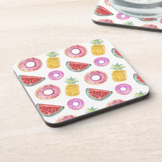 PastellAquarell-Pool-Floss-Muster Getränkeuntersetzer (Linke Seite)