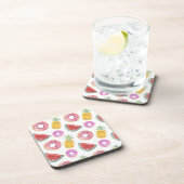 PastellAquarell-Pool-Floss-Muster Getränkeuntersetzer (Rechte Seite)