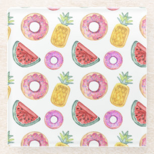 PastellAquarell-Pool-Floss-Muster Glasuntersetzer