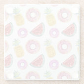 PastellAquarell-Pool-Floss-Muster Glasuntersetzer (Rückseite)