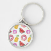 PastellAquarell-Pool-Floss-Muster Schlüsselanhänger (Vorne)