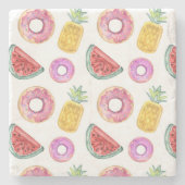 PastellAquarell-Pool-Floss-Muster Steinuntersetzer (Vorderseite)