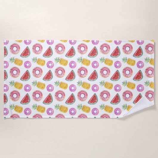 PastellAquarell-Pool-Floss-Muster Strandtuch (Vorderseite)