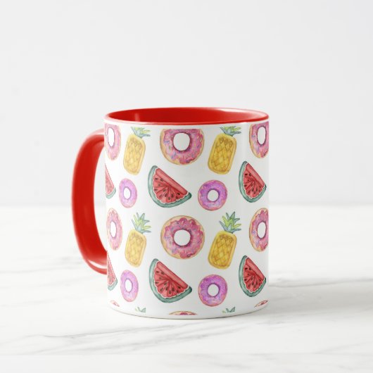 PastellAquarell-Pool-Floss-Muster Tasse (Vorderseite Links)