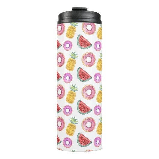 PastellAquarell-Pool-Floss-Muster Thermosbecher (Vorderseite)