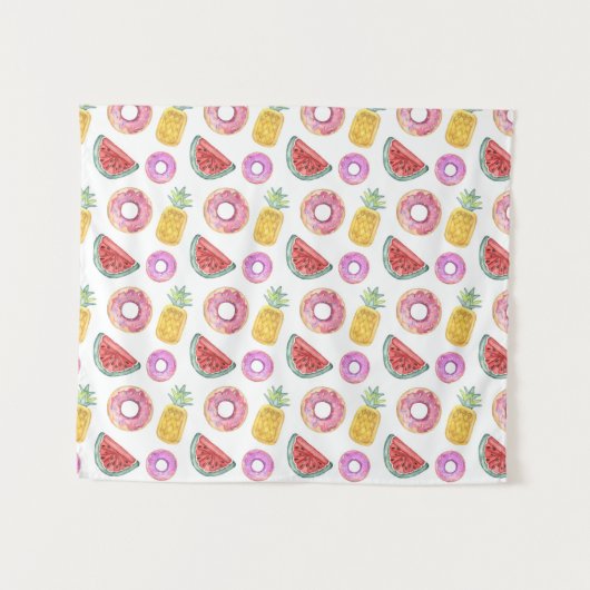 PastellAquarell-Pool-Floss-Muster Wandteppich (Vorderseite (Horizontal))