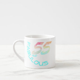 PastellAquarell-Regenbogen 55 Jährig-Geburtstag Espressotasse