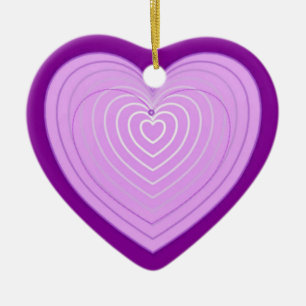 Pastellavenherz auf tiefem lila Hintergrund Keramik Ornament