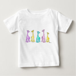 Pastellbaby-Giraffen in einem Reihen-Baby-T - Baby T-shirt
