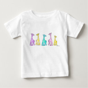 Pastellbaby-Giraffen in einem Reihen-Baby-T - Baby T-shirt