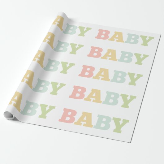 Pastellbaby-Packpapier, Babyparty Geschenkpapier (Ungerollt)
