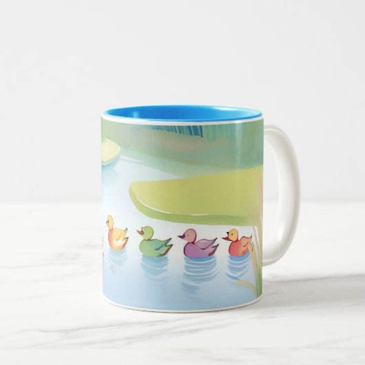Pastellbabys in einem Teich Zweifarbige Tasse (VorderseiteRechts)