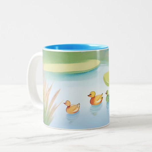 Pastellbabys in einem Teich Zweifarbige Tasse (Vorderseite Links)