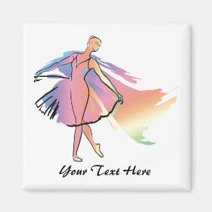 Pastellballerina (Personalized_ Magnet