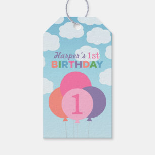 Pastellballons Himmel Wolken Mädchen Geburtstag Geschenkanhänger