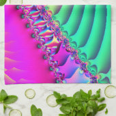 Pastellband-Fraktal Geschirrtuch (Gefaltet)