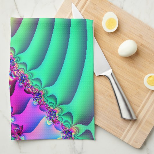 Pastellband-Fraktal Geschirrtuch (Viertel Falte)