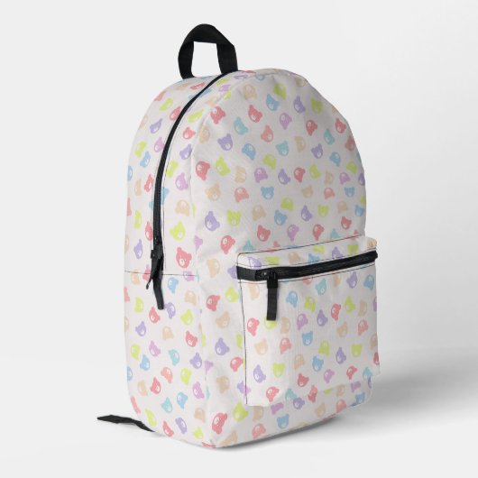 Pastellbärparade Bedruckter Rucksack (Rückseitige Ecke links)