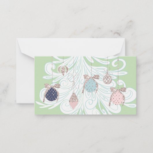 Pastellbaum- und Ornamentenkarte Mitteilungskarte (Vorderseite)