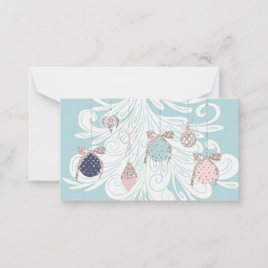 Pastellbaum- und Ornamentenkarte Mitteilungskarte (Vorderseite)