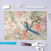 Pastellbäume und bezaubernder Vogel Seidenpapier (Handwerk)