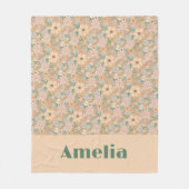 Pastellbeige Blumenbezeichnung Fleecedecke (Vorderseite)