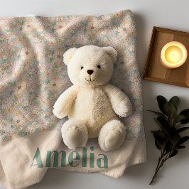 Pastellbeige Blumenbezeichnung Fleecedecke