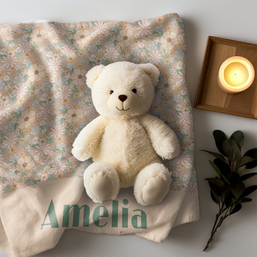 Pastellbeige Blumenbezeichnung Fleecedecke