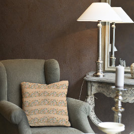 Pastellbeige Blumenmuster Streifen Kissen