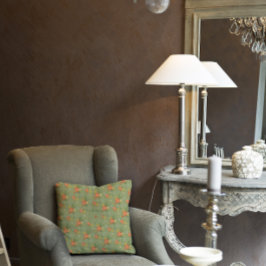 Pastellbeige-grüne Minze Blumenmuster Monogramm Kissen