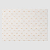 Pastellbeige-Papiertüte mit goldenem Bowdesign Seidenpapier (Vorderseite)
