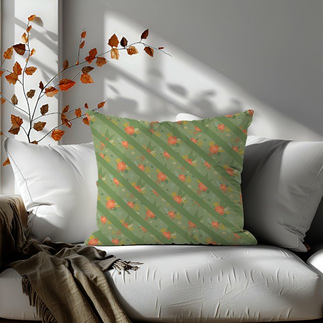 Pastellbeige Pfefferminze, diagonale Streifen Kissen (Von Creator hochgeladen)