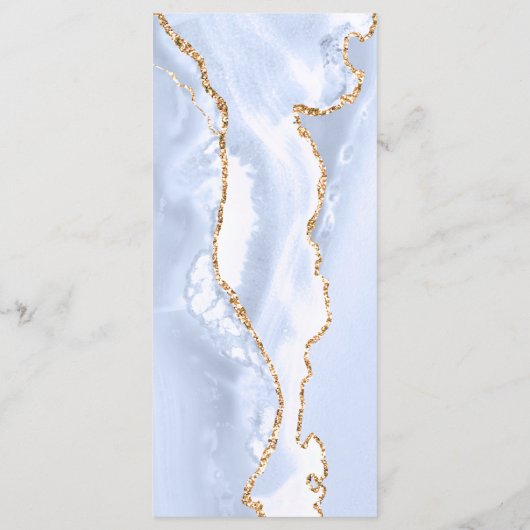 Pastellblau-Agarve-Menü Menükarte (Rückseite)