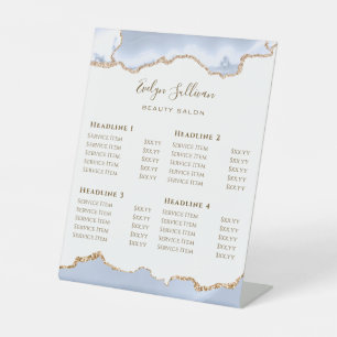 Pastellblau Agate Beauty Salon Sockelschild