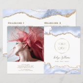 Pastellblau-Agate-Broschüre (Vorne/Hinten)