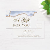 Pastellblau Agate Geschenkkarte (Schreibtisch)