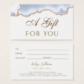 Pastellblau Agate Geschenkkarte (Vorne & Hinten)