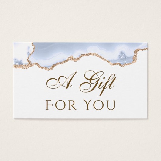 Pastellblau Agate Geschenkkarte (Vorderseite)