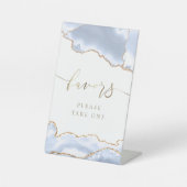 Pastellblau-Age begünstigt das Schild "Pedestal" (Vorderseite)