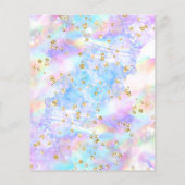 Pastellblau Aquarell Glitzer Flyer (Hinten)