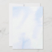 Pastellblau Aquarell Taufe Einladung (Rückseite)