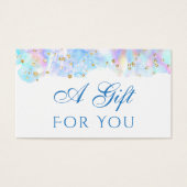 Pastellblau Aquarellfarben Glitzer Geschenkkarte (Vorderseite)