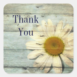 Pastellblau Barnwood Land am Morgen Hochzeit Quadratischer Aufkleber