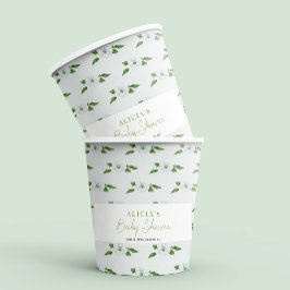 Pastellblau Blütenjunge Babydusche Party Pappbecher