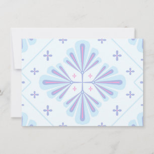 Pastellblau geometrisches Blumenmuster Dankeskarte