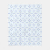 Pastellblau geometrisches Blumenmuster Fleecedecke (Vorderseite)