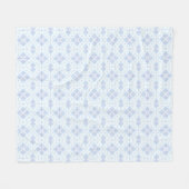 Pastellblau geometrisches Blumenmuster Fleecedecke (Vorderseite (Horizontal))