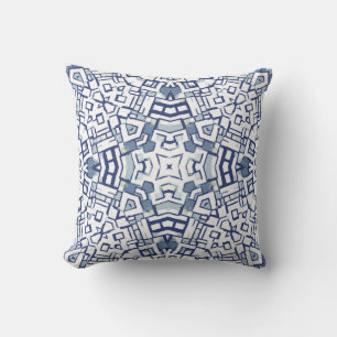 Pastellblau Geometrisches Muster Kissen